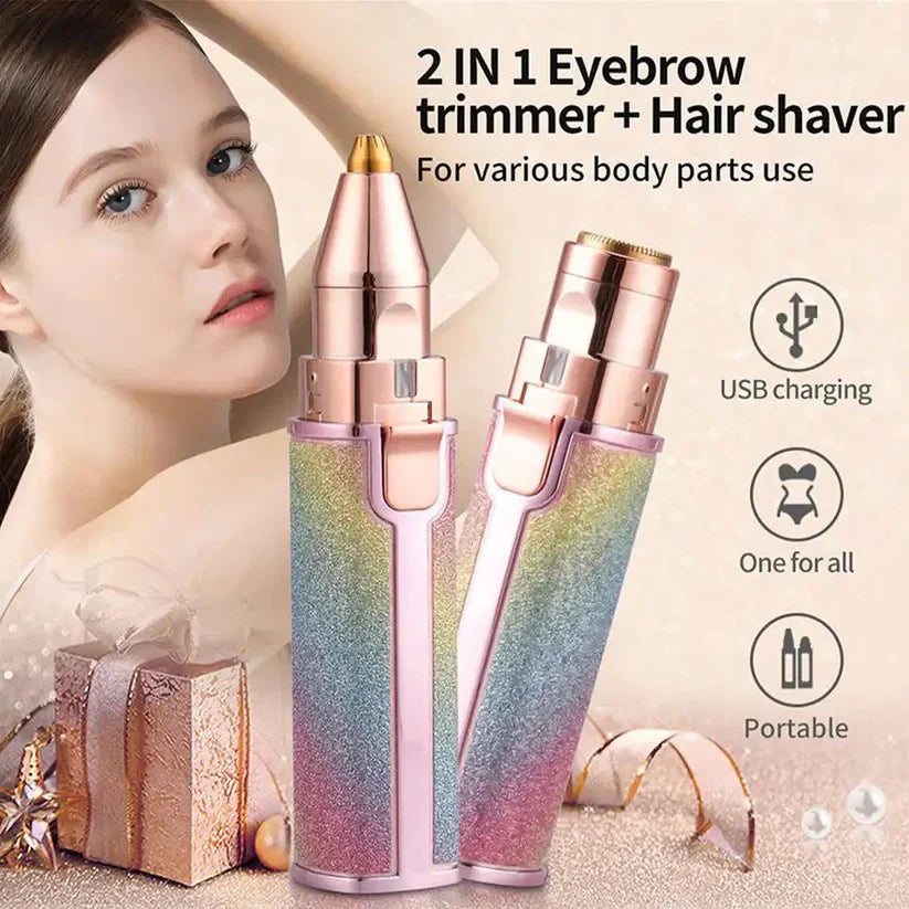 Original 2 In 1 Rechargeable Flawless Eyebrow & Facial Hair Remover
