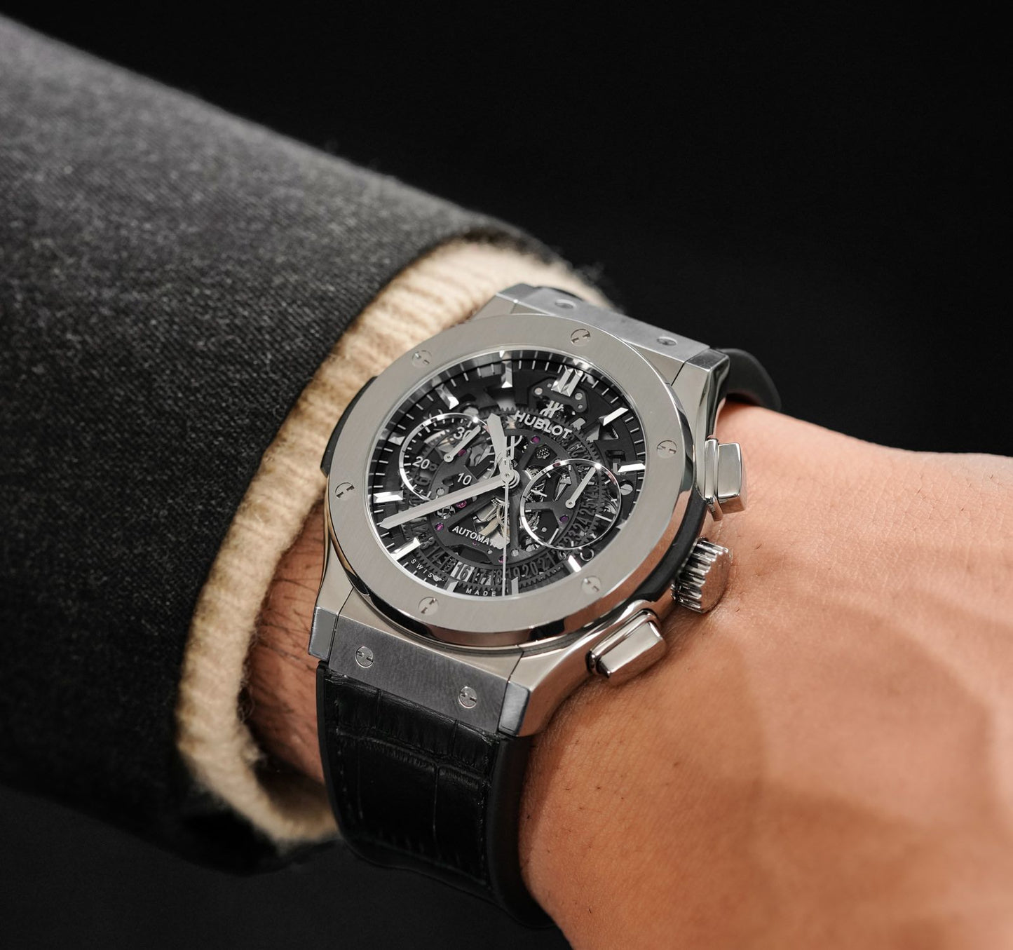 Hublot Skeleton Leather Straps - Premium Watch