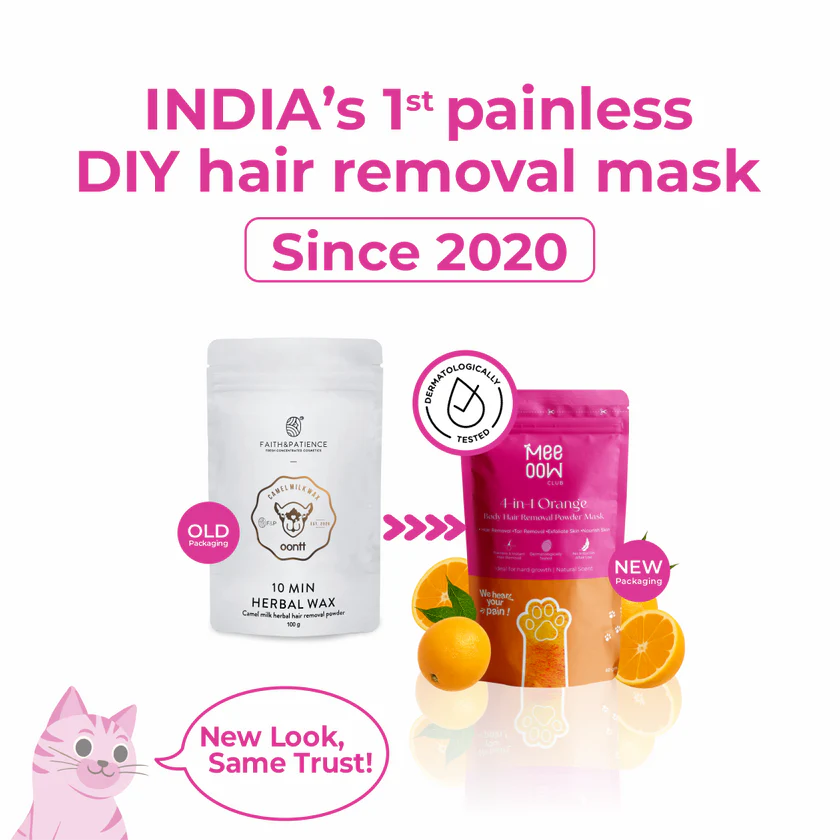 4-in-1 Orange Body Hair Removal Wax Powder Mask