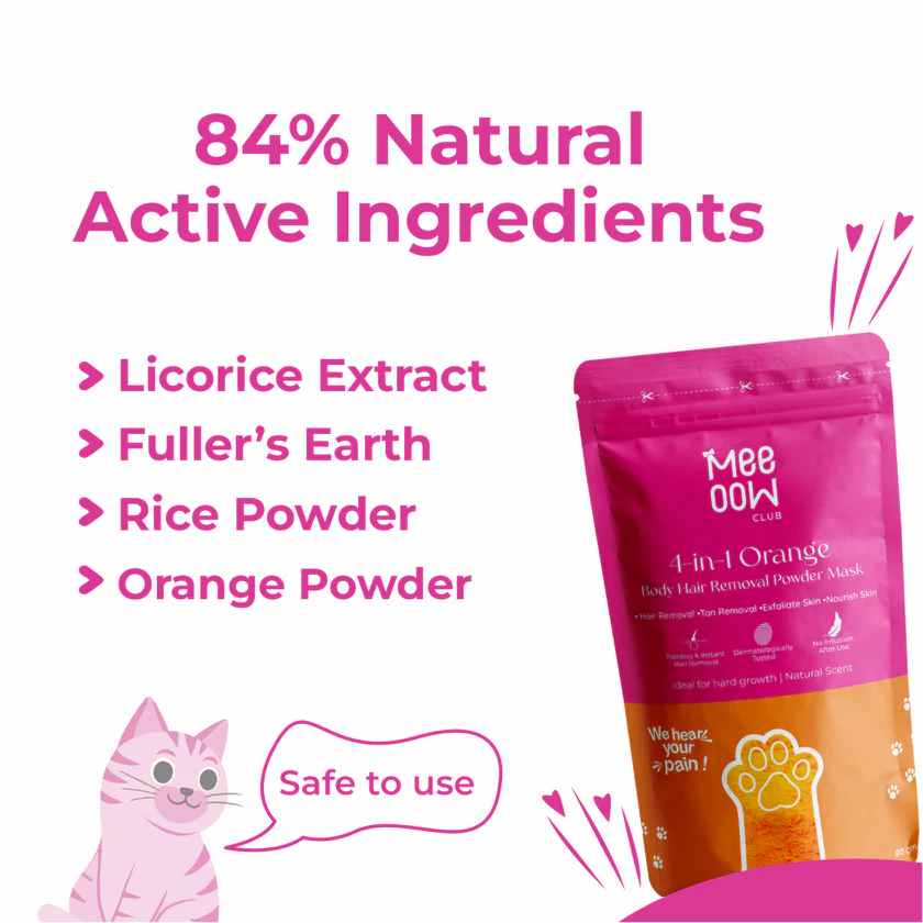 4-in-1 Orange Body Hair Removal Wax Powder Mask