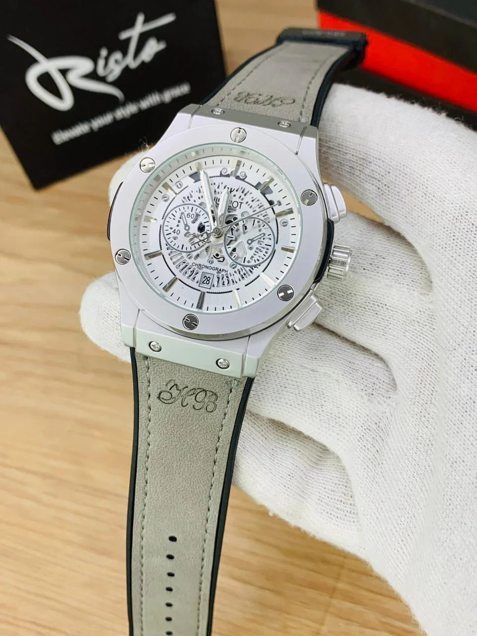 Hublot Skeleton Leather Straps - Premium Watch