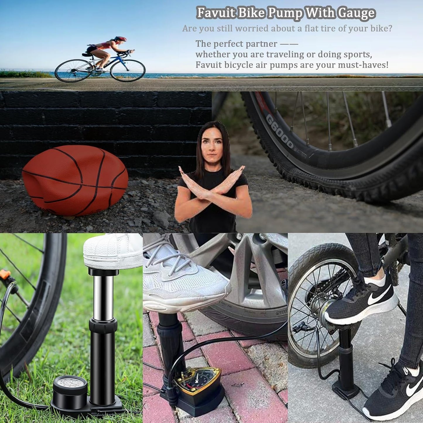 Foot Air Pump with Pressure Gauge