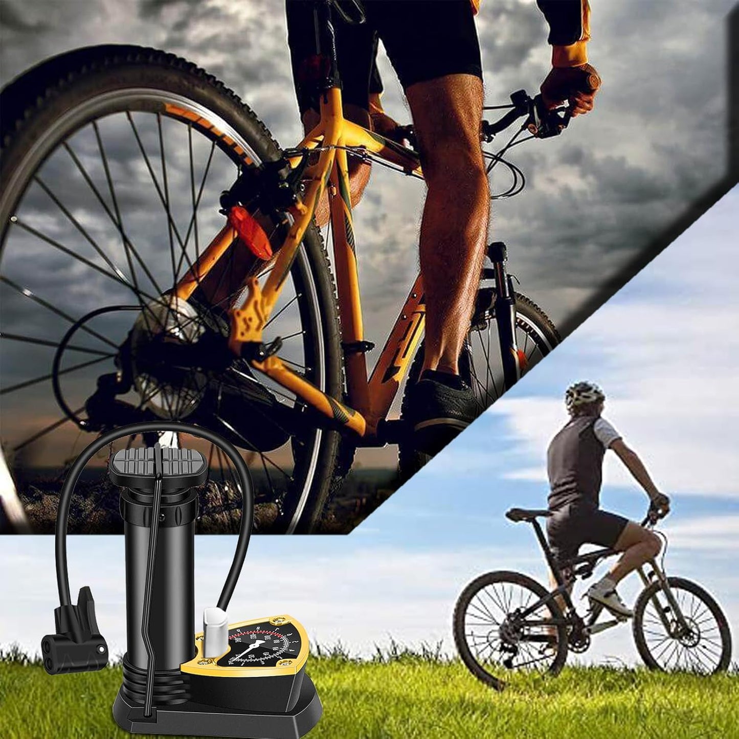 Foot Air Pump with Pressure Gauge