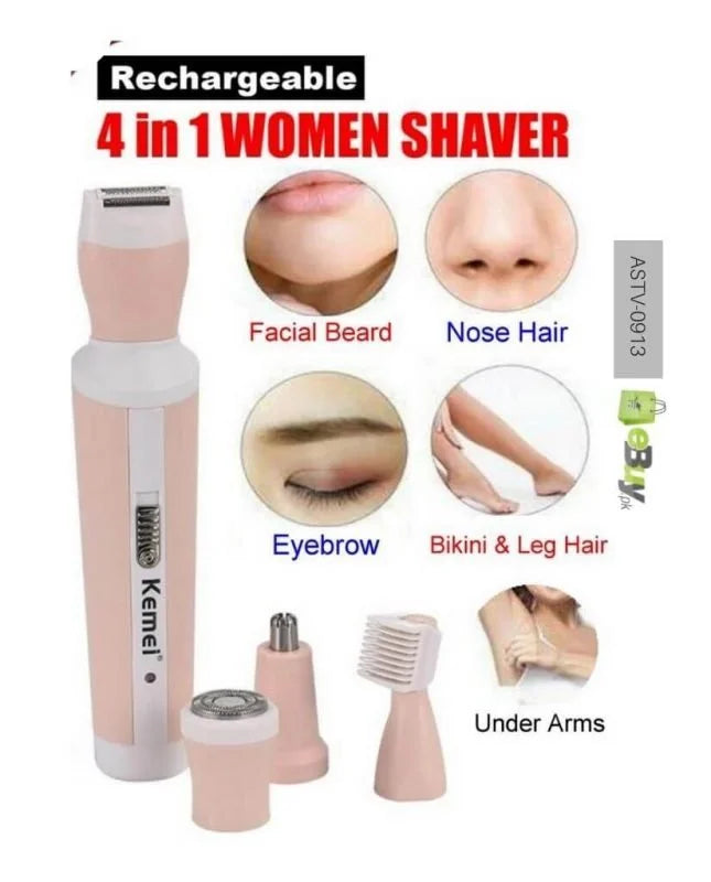4 in 1 Shaver Women’s Trimmer for Face, Nose, Eyebrow, Body