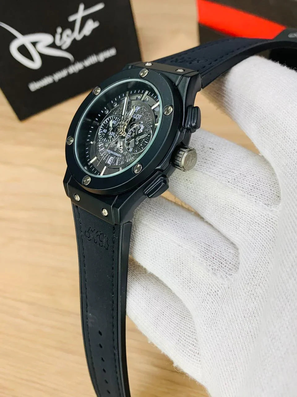 Hublot Skeleton Leather Straps - Premium Watch