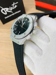 Hublot Classic Fusion - Leather Straps - Premium Watch - Black Silver