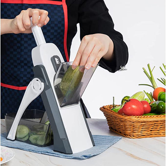 SafeSlice™ Vertical Mandoline Slicer & Multi-Function Vegetable Cutter 🌟