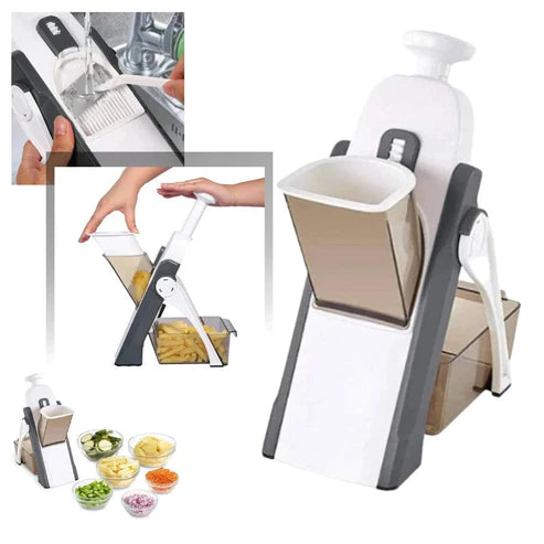 SafeSlice™ Vertical Mandoline Slicer & Multi-Function Vegetable Cutter 🌟