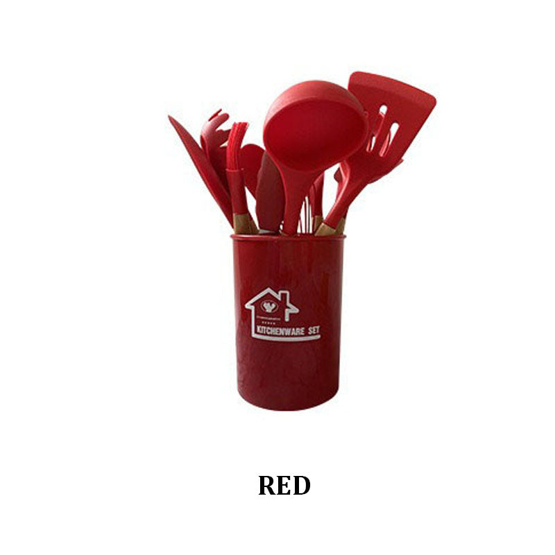 12 pcs Silicone Cooking Utensils Kitchen Set - High Quality Non-Stick Professional Cooking Tools Random Colors