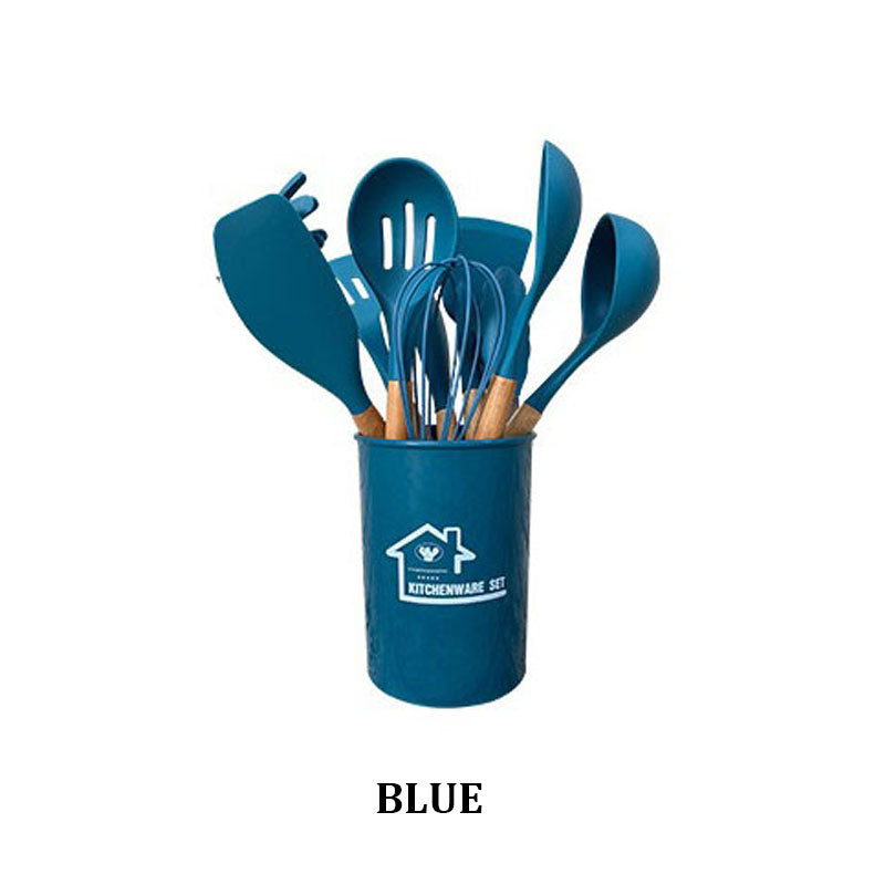 12 pcs Silicone Cooking Utensils Kitchen Set - High Quality Non-Stick Professional Cooking Tools Random Colors